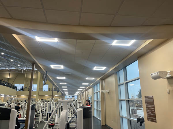 New lighting in weight area at Olathe Ridgeview