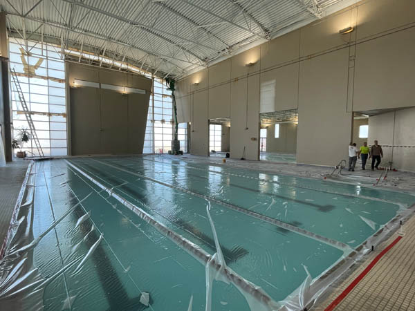 Pool area being remodeled at Olathe Ridgeview