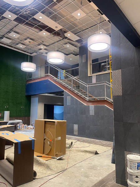 Open lobby staircase has been constructed