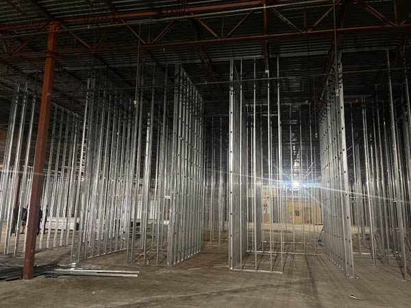 Reconstructing walls in the former Sears building