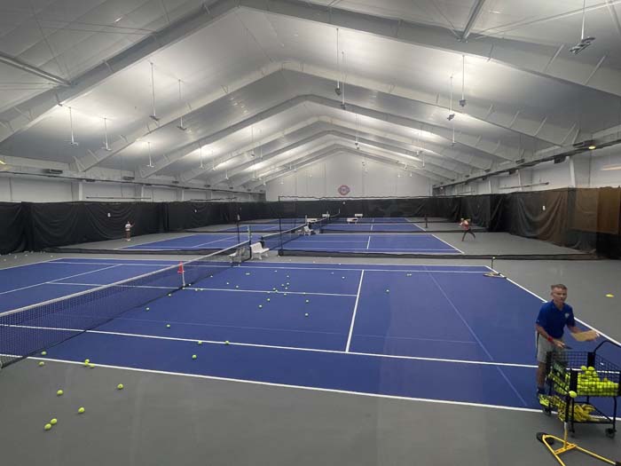 Lincoln Racquet Club has four completed indoor tennis courts