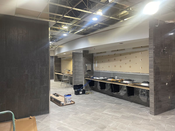 Overview of the women's locker room at Olathe Ridgeview