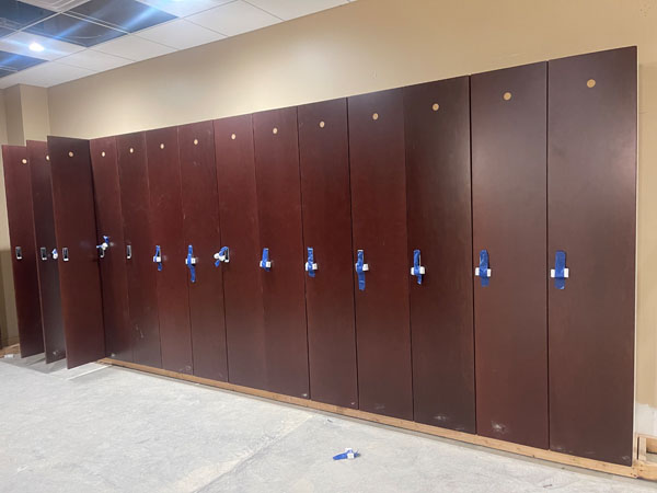 New lockers installed in the women's locker room at Genesis Olathe Ridgeview