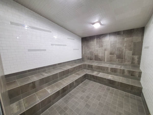 Remodeled steam room at Olathe Ridgeview