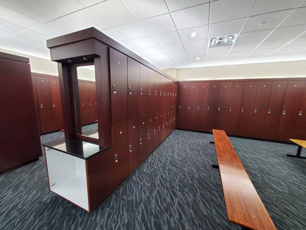 Updated women's lockers at Olathe Ridgeivew